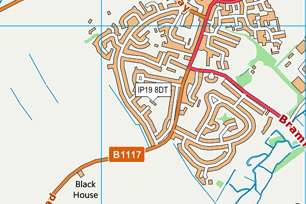 IP19 8DT map - OS VectorMap District (Ordnance Survey)