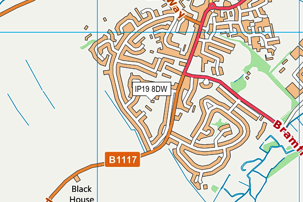 IP19 8DW map - OS VectorMap District (Ordnance Survey)
