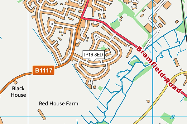 IP19 8ED map - OS VectorMap District (Ordnance Survey)