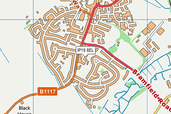 IP19 8EL map - OS VectorMap District (Ordnance Survey)
