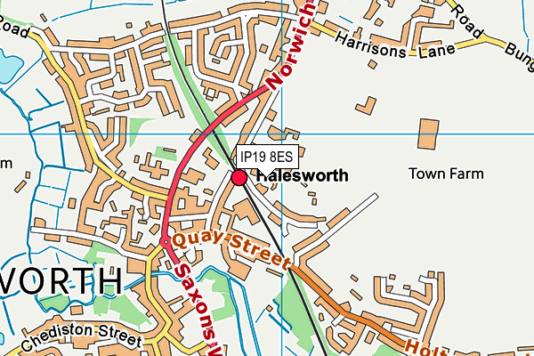 IP19 8ES map - OS VectorMap District (Ordnance Survey)