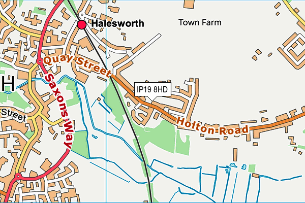 IP19 8HD map - OS VectorMap District (Ordnance Survey)