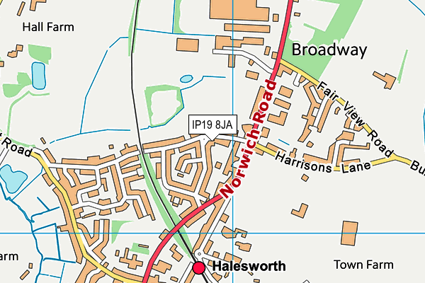 IP19 8JA map - OS VectorMap District (Ordnance Survey)