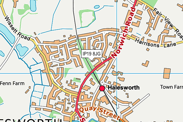 IP19 8JG map - OS VectorMap District (Ordnance Survey)