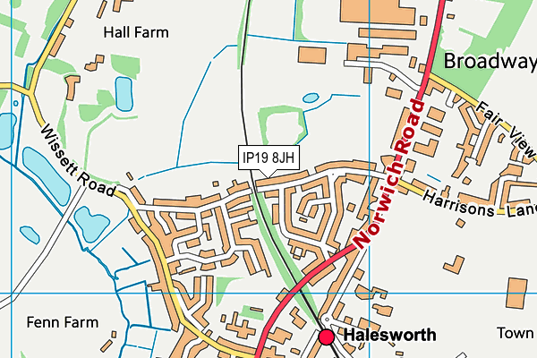 IP19 8JH map - OS VectorMap District (Ordnance Survey)