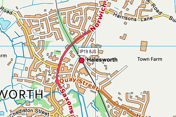 Halesworth Open Air Pool (Closed) map (IP19 8JS) - OS VectorMap District (Ordnance Survey)