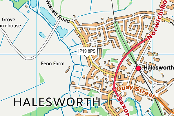 IP19 8PS map - OS VectorMap District (Ordnance Survey)