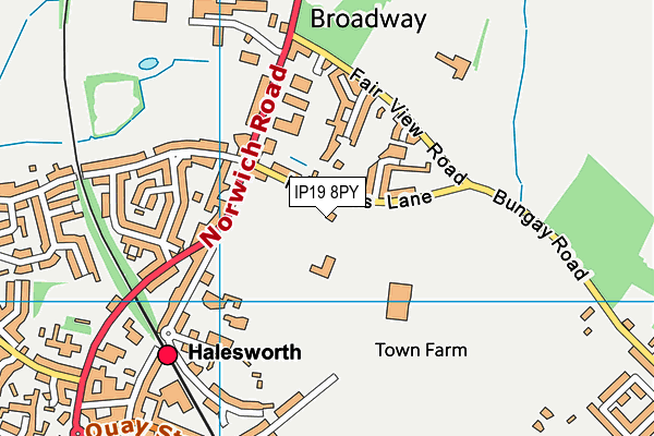 Halesworth Campus Sports Complex map (IP19 8PY) - OS VectorMap District (Ordnance Survey)