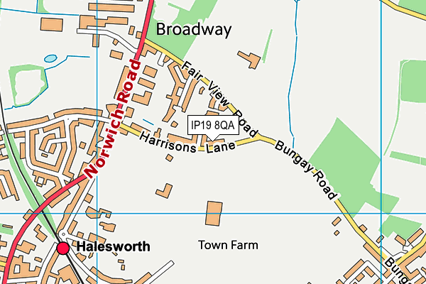 IP19 8QA map - OS VectorMap District (Ordnance Survey)