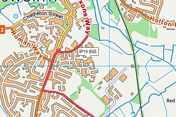 IP19 8SS map - OS VectorMap District (Ordnance Survey)