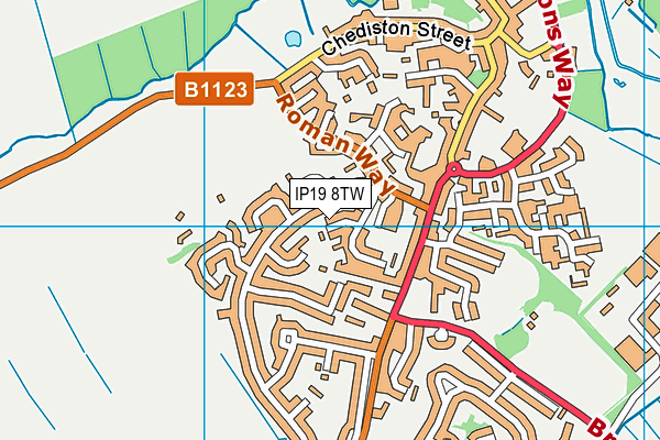 IP19 8TW map - OS VectorMap District (Ordnance Survey)