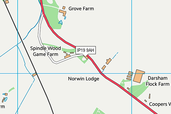 IP19 9AH map - OS VectorMap District (Ordnance Survey)