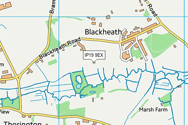 IP19 9EX map - OS VectorMap District (Ordnance Survey)