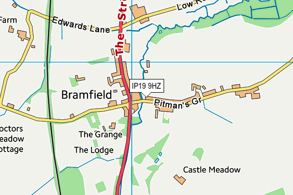 Bramfield Church of England Primary School map (IP19 9HZ) - OS VectorMap District (Ordnance Survey)