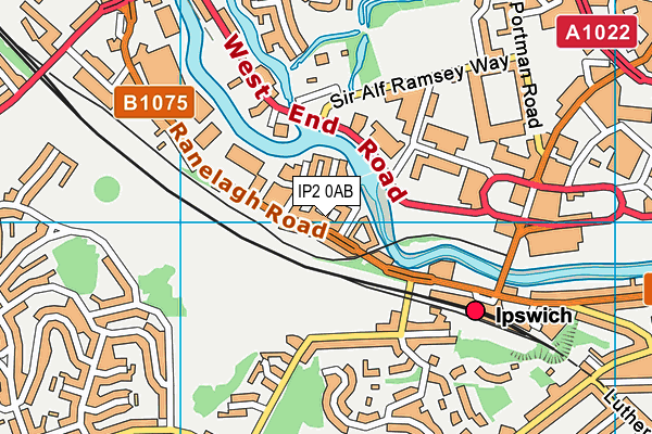 IP2 0AB map - OS VectorMap District (Ordnance Survey)