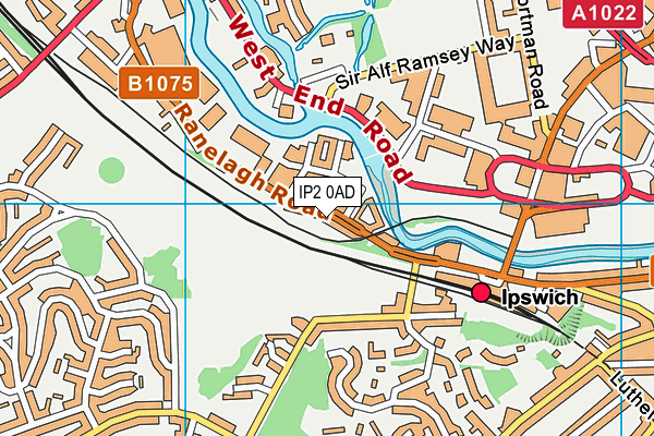 IP2 0AD map - OS VectorMap District (Ordnance Survey)