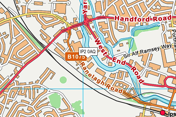 IP2 0AQ map - OS VectorMap District (Ordnance Survey)