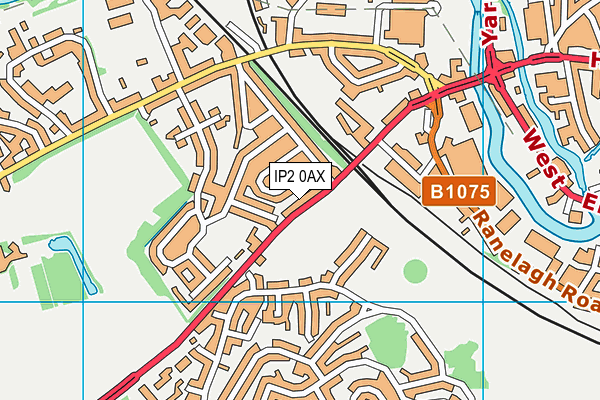 IP2 0AX map - OS VectorMap District (Ordnance Survey)