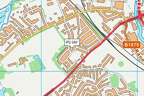 IP2 0AY map - OS VectorMap District (Ordnance Survey)