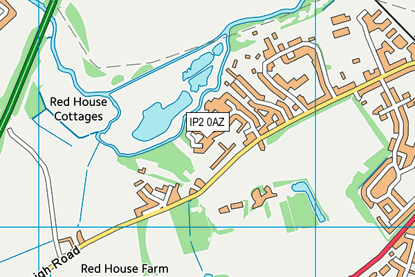 IP2 0AZ map - OS VectorMap District (Ordnance Survey)