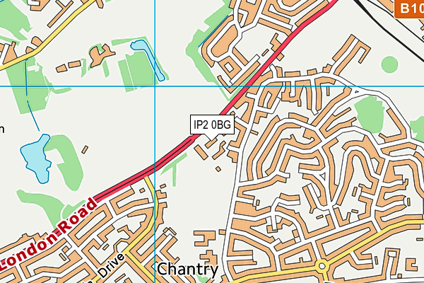 IP2 0BG map - OS VectorMap District (Ordnance Survey)