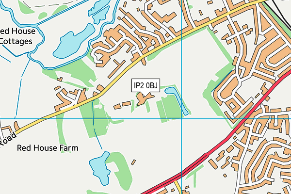 IP2 0BJ map - OS VectorMap District (Ordnance Survey)