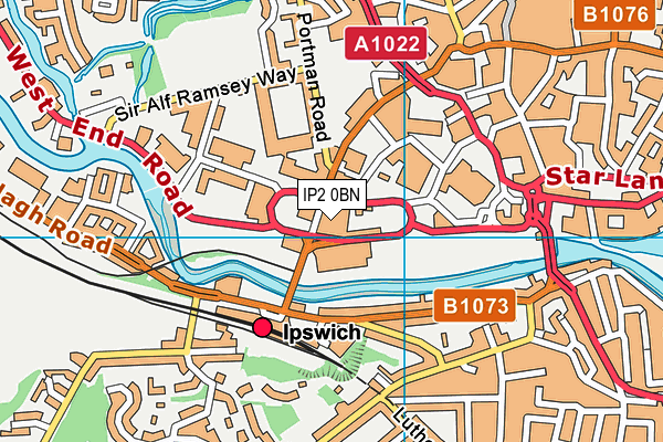 IP2 0BN map - OS VectorMap District (Ordnance Survey)