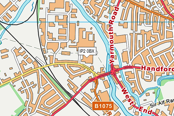 IP2 0BX map - OS VectorMap District (Ordnance Survey)