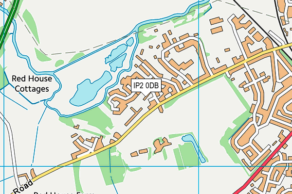 IP2 0DB map - OS VectorMap District (Ordnance Survey)