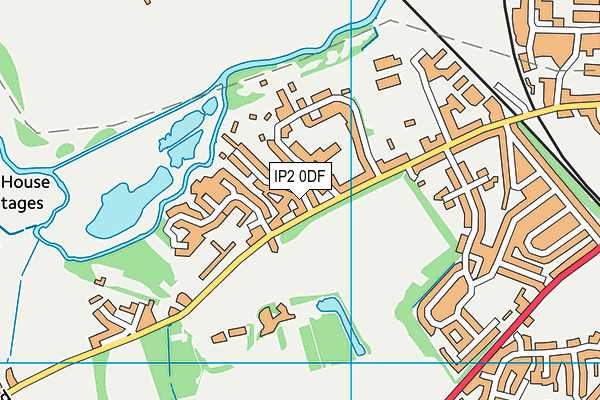 IP2 0DF map - OS VectorMap District (Ordnance Survey)