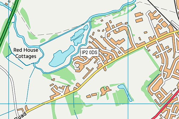 IP2 0DS map - OS VectorMap District (Ordnance Survey)