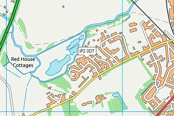 IP2 0DT map - OS VectorMap District (Ordnance Survey)