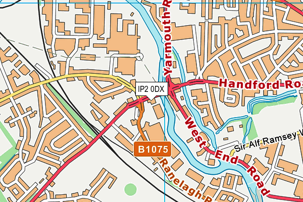 IP2 0DX map - OS VectorMap District (Ordnance Survey)