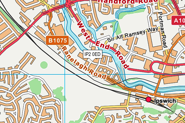 IP2 0ED map - OS VectorMap District (Ordnance Survey)