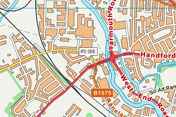 IP2 0EE map - OS VectorMap District (Ordnance Survey)