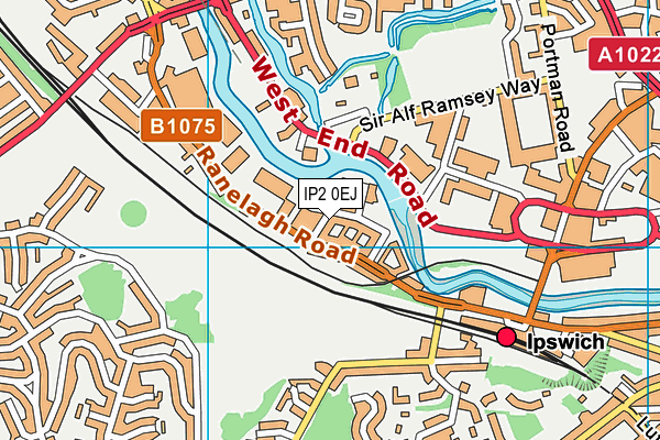 IP2 0EJ map - OS VectorMap District (Ordnance Survey)