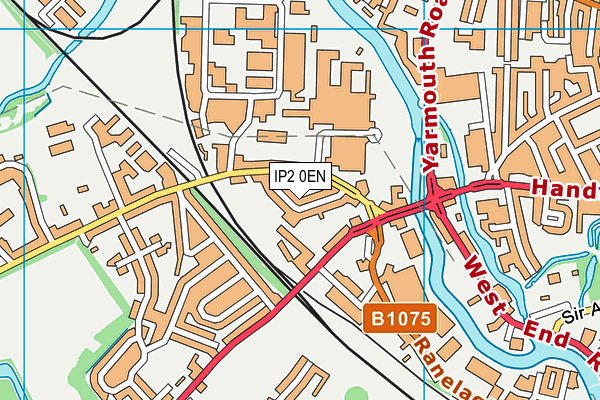 IP2 0EN map - OS VectorMap District (Ordnance Survey)