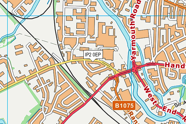 IP2 0EP map - OS VectorMap District (Ordnance Survey)