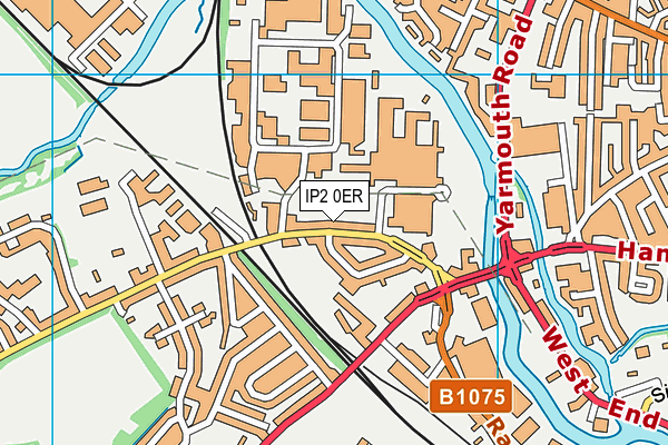 IP2 0ER map - OS VectorMap District (Ordnance Survey)