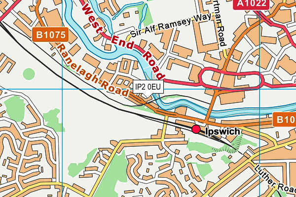 IP2 0EU map - OS VectorMap District (Ordnance Survey)