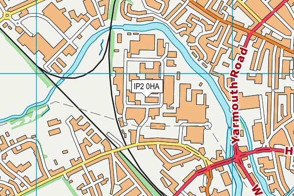 IP2 0HA map - OS VectorMap District (Ordnance Survey)