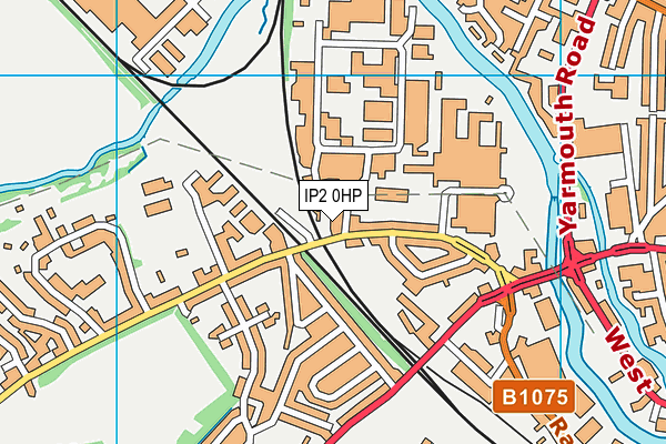 IP2 0HP map - OS VectorMap District (Ordnance Survey)