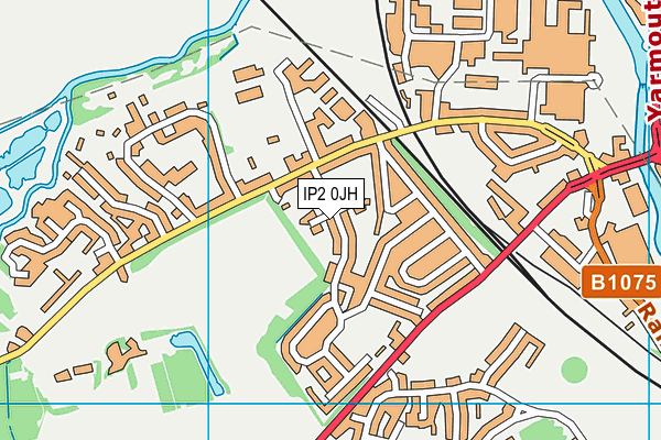 IP2 0JH map - OS VectorMap District (Ordnance Survey)