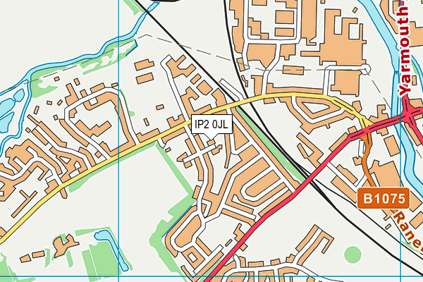 IP2 0JL map - OS VectorMap District (Ordnance Survey)