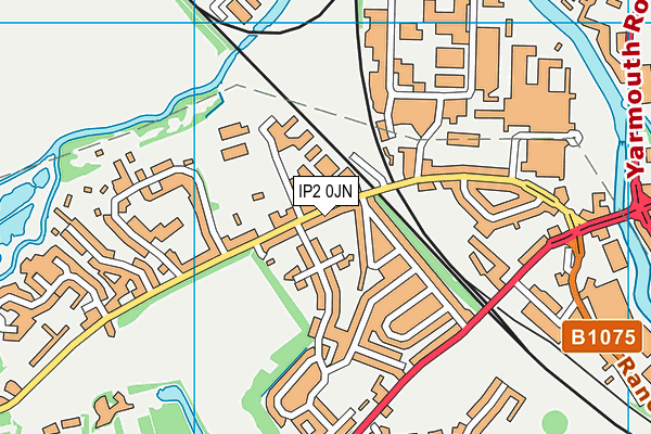 IP2 0JN map - OS VectorMap District (Ordnance Survey)