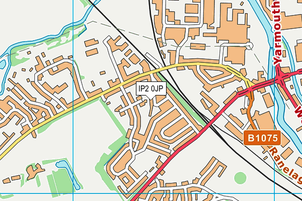 IP2 0JP map - OS VectorMap District (Ordnance Survey)