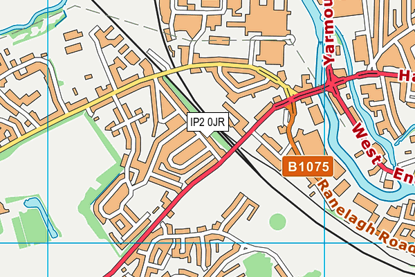 IP2 0JR map - OS VectorMap District (Ordnance Survey)