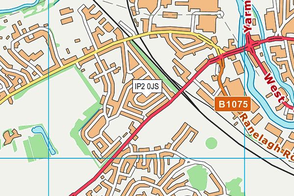 IP2 0JS map - OS VectorMap District (Ordnance Survey)