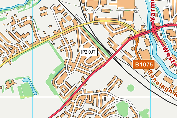 IP2 0JT map - OS VectorMap District (Ordnance Survey)