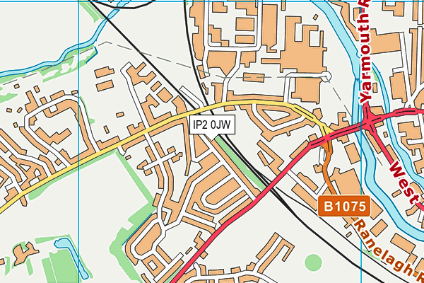 IP2 0JW map - OS VectorMap District (Ordnance Survey)